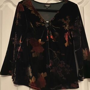 Vintage Velvet Floral Blouse